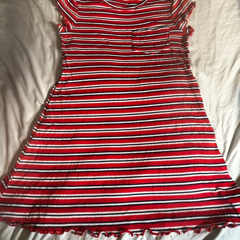Striped Red , blue and white dress